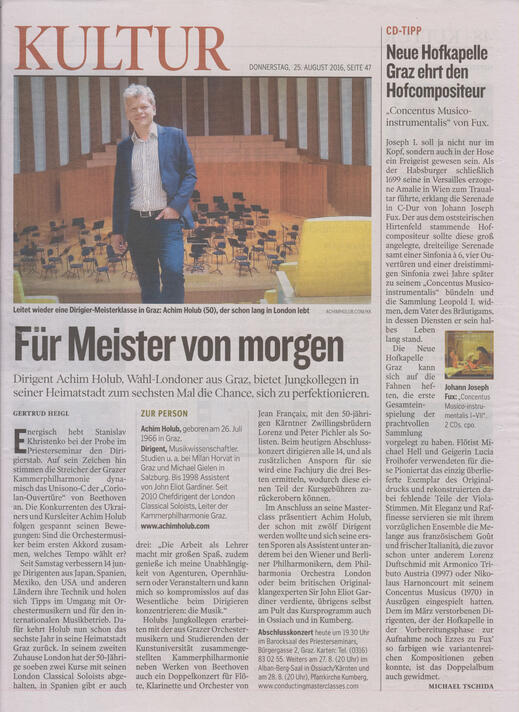 FÜR MEISTER VON MORGEN FÜR MEISTER VON MORGEN